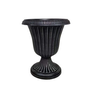Винтажный рифленый цветочный горшок на подставке из полипропилена, бронзовый, текстурированный, 12 дюймов, матовый, с дренажным отверстием, прочный, легкий, для дома - Product Image 2