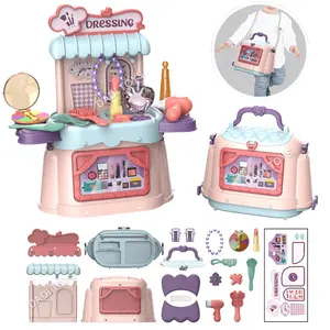 Bolsa de ombro portátil 3 em 1, maquiagem, brinquedos para crianças, conjunto de beleza, conjuntos de maquiagem para meninas, kit de brinquedos