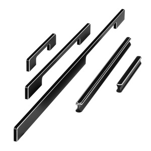 Lgedis Cabinet Door Handles Aluminum Alloy Black Bar Shape Minimalist Design For Wardrobe Kitchen Furniture Hardware - Product Image 3