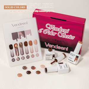 Vendeeni nuovissimo Set di smalto per unghie Color autunno in Gel cofanetto 6 colori caffè/marrone smalto per Gel TPO HEMA libero Set di smalto per unghie - Product Image 6