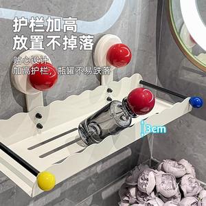 Étagère murale créative pour salle de bain, sans perçage, support de rangement durable pour toilettes et salle de bain, avec protection de 3 cm de hauteur - Product Image 1