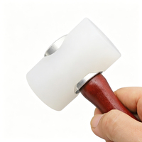 Marteau de maroquinerie en forme de T, tête en nylon, manche en bois pour outils de poinçonnage et d'estampage du cuir DIY
