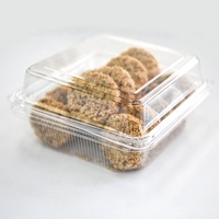 Boîte d'emballage alimentaire en plastique PET transparent jetable, personnalisable et écologique pour biscuits, pâtisseries, pain et gâteaux