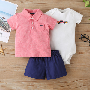 6m à 24m <span class=keywords><strong>T</strong></span>-<span class=keywords><strong>shirt</strong></span> barboteuse 3 pièces bébé garçons et filles ensembles de vêtements pour l'é<span class=keywords><strong>t</strong></span>é - Product Image 6
