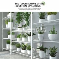 Support à plantes en métal à plusieurs niveaux avec étagères en fil métallique réglables et rail de suspension pour le rangement des pots de fleurs dans les jardins intérieurs et les balcons