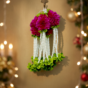 Guirnalda Colgante de Flores Artificiales de Plástico con Perlas Rosadas para Decoración de Bodas, Festivales y Hogar - Product Image 2