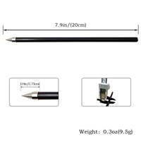 Pointe de flèche droite noire PIAOYU de 20 cm, flèche métallique de haute précision pour le tir à l'arc et le tir en plein air