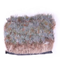 Garnitures de plumes de faisan vert nature 5-8cm frange avec ruban de satin pour la couture artisanat et costumes décoration motif lavé