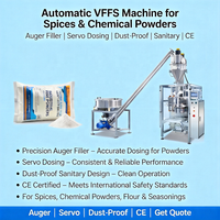 Machine VFFS automatique pour épices et poudres chimiques, remplisseuse à vis sans fin de précision, dosage servo, conception sanitaire anti-poussière, CE