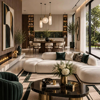 Solution clé en main de mobilier de luxe italien pour villa : canapé moelleux sur mesure pour salon, ensemble de chambre à coucher, aménagement complet pour manoir