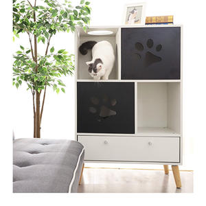 Bac à <span class=keywords><strong>litière</strong></span> pour <span class=keywords><strong>chat</strong></span> Fabrication Certificat FSC Accessoires pour <span class=keywords><strong>chat</strong></span> blanc <span class=keywords><strong>Litière</strong></span> pour meubles pour animaux de compagnie Hide-Away Cat Cabinet Box - Product Image 1