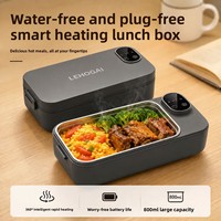 Kotak Makan Siang Stainless Steel 304 Desain Plug-in, Portable untuk Pekerja Kantoran, Dapat Diisi Ulang via USB, Kompatibel dengan Mobil, Kapasitas 1 Liter