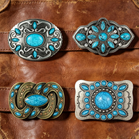 Boucle de ceinture personnalisée Canaan Vintage en alliage moulé sous pression, style western cowboy Montana, avec plaque turquoise et détection d'aiguille, pour homme, 40mm