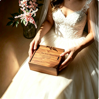 Grande boîte à souvenirs en bois avec couvercle coulissant, personnalisable et gravée, boîte de rangement pour cadeaux en gros