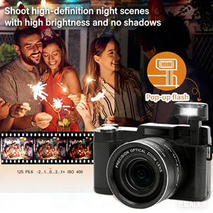 Digital Camera FHD 48MP CMOS Camera 180 Degree Flip Autofocus Selfie Front Rear Photos Videos Vlogging Camera With light - Product Image 3