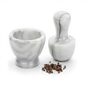 ชุดครกและสากสมุนไพรหินอ่อนทรงกลมสำหรับเครื่องครัว - Product Image 1