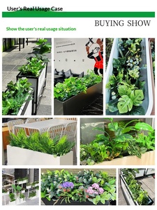Plantes vertes artificielles de qualité supérieure, jardinières <span class=keywords><strong>d</strong></span>écoratives, bacs à fleurs et jardinières à plantes pour aménagement paysager, ensembles pour allées de cour extérieure - Product Image 4