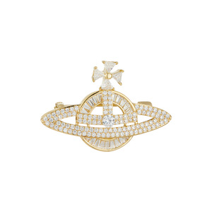 Saturn Brooch Women's Micro Insert Zircon Planet Design Party Accessory Corsage Fine Jewelry - Product Image 5