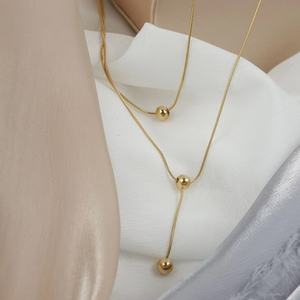 Collier en acier au titane pour filles sens de haute qualité tout match tempérament ne se décolore pas couleur bijoux collier en gros - Product Image 3