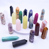 Vente en gros de baguette hexagonale à pointe unique en cristal naturel, pierre de guérison, pointe de cristal de quartz rose, décoration d'intérieur, cadeau