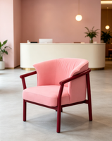 Fauteuil simple rose nordique en tissu confortable pour hôtel à thème, chambre d'enfant, appartement, zone de réception