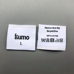 Factory Custom Name Logo <b>Cheap</b> Centerfold Woven Wash Care Labels and Neck Labels for Clothes - Product Image 2