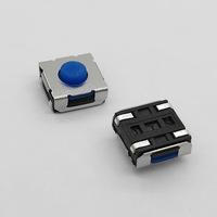 Interruptor Táctil Impermeable IP67, 6.2x6.2x3.1/6x6, Patas en Forma de U, 1NO1NC, 12V 0.05A, Botón de Silicona para PCB, RoHS