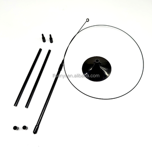 Alongado Preto Aço Fio Pneumático Sucção Cup Cat Teasing Stick Artesanato Pet cat Brinquedos Conjunto Completo Acessórios - Product Image 1