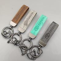Porte-clés de voiture en cuir PU, texture bois, luxe léger, style simple et tendance, unisexe, logo et couleur personnalisables, cadeau promotionnel, direct usine