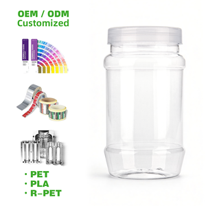 Envase de Plástico PET de 500 ml para Alimentos, Tarro de Almacenamiento de Dulces y Galletas, Recipiente de Plástico de Boca Ancha para Alimentos Secos con Tapa - Product Image 6