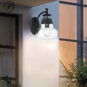 Modern Wall Sconce Light Fixtures Black Steel Clear Glass Wall Lamps Led Outdoor Waterproof Vanity Lighting For Bathroom