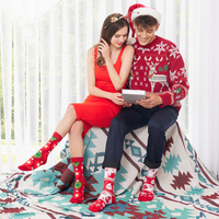 Chaussettes de Noël pour Femmes Amusantes et Originales, Motifs Père Noël, Rennes, Pain d'Épices et Bonbons, Personnalisées en Gros pour les Fêtes