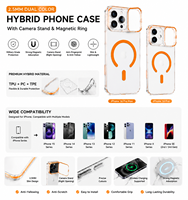 AI Button TPU+PC Camera Frame Kickstand Case voor 18 Air 17 Plus 16 Pro Magnetische Draadloze Oplaad Dual Color Antislip Hoes