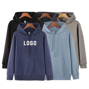 Sudadera con Capucha de Invierno para Hombre, Diseño de Logotipo Personalizado, Marca de Calidad, Bordado OEM, Manga Larga, Color Sólido, para Exteriores - Product Image 1