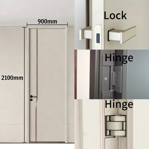 Porte en cristal <span class=keywords><strong>de</strong></span> carbone au design moderne, silencieuse, résistante à l'humidité, placage avec finition peinte pour <span class=keywords><strong>application</strong></span> intérieure dans les chambres - Product Image 1