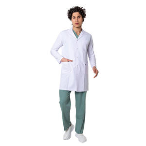 Entrega rápida, bata de laboratorio de sarga blanca, bata de médico y bata quirúrgica, conjuntos de uniformes de hospital hechos en China para dentista - Product Image 2