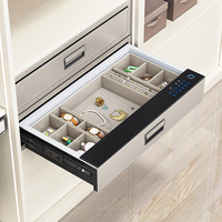HNOSS Leder Passwort Finger abdruck Safe Box Kleider schrank Versteckte Schiebe schmuck Schublade Safe