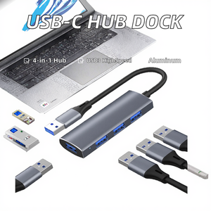 Hub USB 3.0 Tipo C, Adaptador OTG de Carga, Transferencia y Sincronización, Cable de Aleación de Aluminio, 4 Puertos, Base para Laptop, USB 3.0, Tablet - Product Image 2
