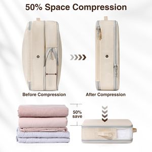 Offre Spéciale : Cubes de Rangement Compressibles en Nylon Ripstop à Double Capacité avec Double Fermeture Éclair, Pliables, Durables et Tendance - Product Image 3