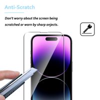 2 & 3 Pack Protecteur d'écran en verre trempé pour téléphone portable pour iPhone Protecteur d'écran pour iPhone 14 Protecteur d'écran 12 13 Pro Max