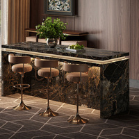 Table de bar en bois de style italien moderne, buffet de salle à manger avec armoire à vin murale multifonctionnelle en ardoise, rangement pour canapé