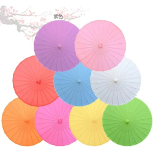 Sombrilla de Papel para Mujer, Estilo Japonés, con Flores Blancas, de Seda, para Danza Antigua, Decorativa, Estilo Chino, de Papel Encerado - Product Image 2