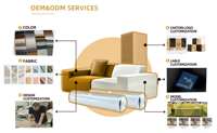 Sofá en Forma de U, Moderno, para el Hogar, Sofá Comprimido, Espuma Duradera, Sofá Seccional Convertible en Cama, Venta al Por Mayor