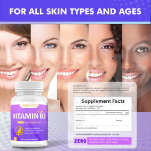 Ausreson Vitamina <span class=keywords><strong>B3</strong></span> Niacinamida Suplementos Precio de etiqueta privada Vitamina <span class=keywords><strong>B3</strong></span> Cápsulas - Product Image 3