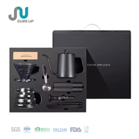 Set de Regalo de Café: Tetera de Acero Inoxidable, Molinillo de Muelas Cónicas, Jarra de Vidrio, Utensilios de Cocina, Regalos Corporativos y Empresariales al por Mayor