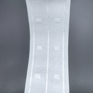 Ruban de plissage en polyester ZhenDe blanc, motif traditionnel smocké, 8 cm, avec poches à crochets, pour rideaux - Product Image 4