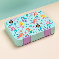Boîte à lunch bento pour enfants avec 5 compartiments, thermos, anti-fuite, en ABS+PP+Tritan, motif de dessin animé, récipient à lunch micro-ondable