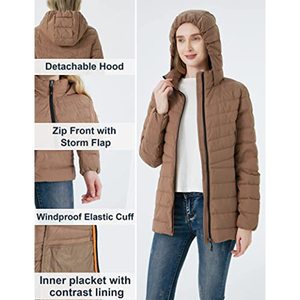 Chaqueta acolchada de alta calidad para mujer, bombardero de invierno de manga larga y cremallera con bolsillos transpirables, OEM personalizado - Product Image 5
