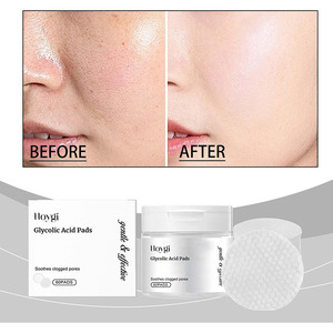 Étiquetage privé 60 tampons <span class=keywords><strong>acide</strong></span> <span class=keywords><strong>glycolique</strong></span> exfoliant peau Peeling Anti-acné nettoyant coton tampons <span class=keywords><strong>masque</strong></span> - Product Image 1