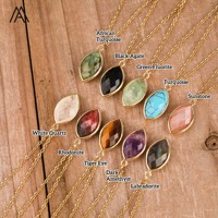 Collier classique oeil de tigre naturel améthyste cristal de guérison pierre naturelle forme d'oeil de cheval pendentif bijoux à breloque